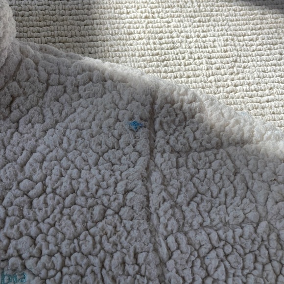🌿Columbia fleece jacket - girls, size 10, off white/cream color blue trim🌿 - Picture 5 of 10